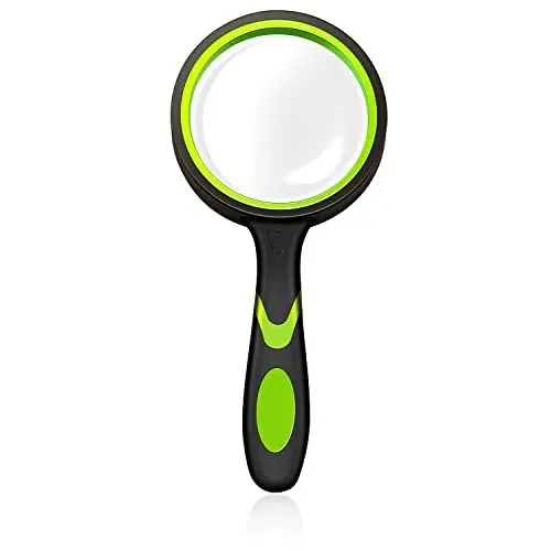 Produktbild: Eruinfang Lupe,Handlupe,10X Handheld Lupe,50mm bruchsicherer Hohe Klarheit Vergrößerungsglas, Leselupe für Wissenschaftsbücher, Juwelier, Zeitungen, Lesen, Insekten (Grün)