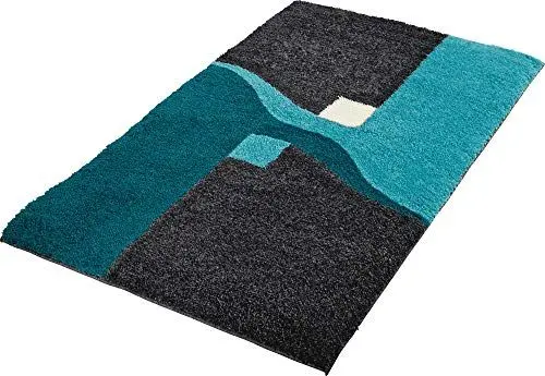 Produktbild: Erwin Müller Badematte Athen, Badteppich, Badvorleger rutschhemmend türkis Größe 60x100 cm - kuscheliger Hochflor, für Fußbodenheizung geeignet (weitere Größen)