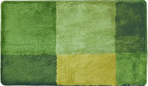 Produktbild: Erwin Müller Badematte, Badteppich Kallithea karo Grafik-Muster - flauschig weich, schnell trocknend, rutschhemmend, für Fußbodenheizung geeignet - grün Größe 50x80 cm