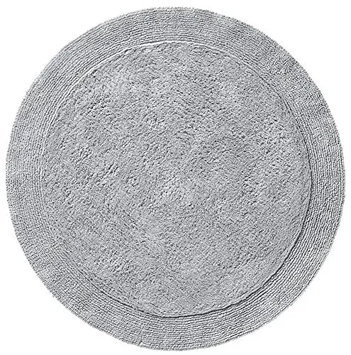 Produktbild: Erwin Müller Badematte, Badteppich Uni Serie Stuttgart - extra dick, hohe Saugfähigkeit, 100% Baumwolle - Größe rund: 90 cm Ø hellgrau