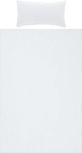 Produktbild: Erwin Müller Bettwäsche-Set Seersucker Uni Serie Rosenheim, Bettbezug, Kissenbezug - pflegeleicht, bügelfrei, mit Reißverschluss - weiß Größe 135x200 cm (40x80 cm)