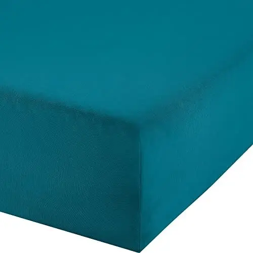 Produktbild: Erwin Müller Boxspringbett-Spannbettlaken Freising Elasthan-Jersey-Stretch Petrol Größe 180x200-200x220 cm- dehnbar, antipilling, bügelfrei, Rundumgummi (weitere Farben,Größen)