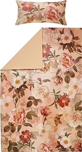 Produktbild: Erwin Müller Flanell Bio Wende-Bettwäsche, Bettgarnitur Blumen Haut, Größe 135x200 cm (40x80 cm) - temperaturausgleichend, mit Reißverschluss, 100% Baumwolle (weitere Größen)
