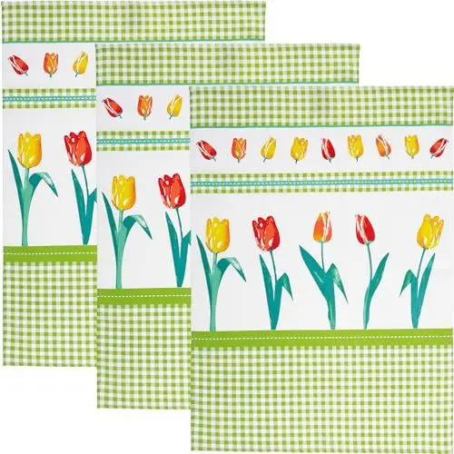 Produktbild: Erwin Müller Geschirrtuch 3er-Pack Baumwolle grün Größe 50x70 cm