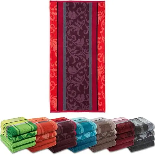 Produktbild: Erwin Müller Handtuch-Set 4er-Pack Beere Größe 50x100 cm - Ludwigsburg - 100% Baumwolle - kuschelweich, saugstark, voluminös - praktisch durch beidseitige Schlaufen (weitere Farben)