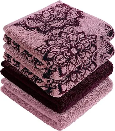 Produktbild: Erwin Müller Handtuch Bühl 4er-Pack Altrosa/Beere Größe 50x100 cm - besonders flauschig, voluminös, äußerst saugfähig