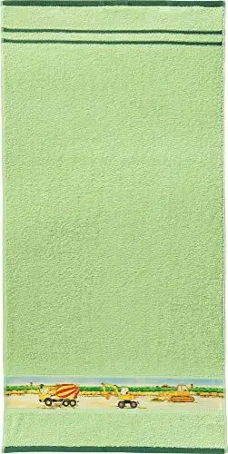 Produktbild: Erwin Müller Kinder-Handtuch Frottier Traktor, Bagger grün Größe 50x100 cm - 100% Baumwolle, mit Webbordüre