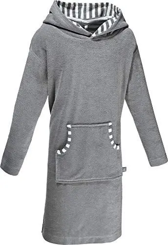 Produktbild: Erwin Müller Kinder-Poncho Uni Frottier, Umkleide-Hilfe - mit Kapuze und Aufsatztasche, schnell trocknend, saugstark - hellgrau-Uni Größe 146/152