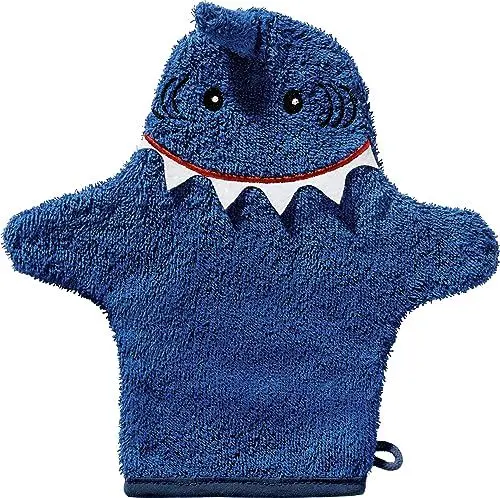 Produktbild: Erwin Müller Kinder-Waschhandschuh Hai Walk-Frottier blau Größe 25x28 cm