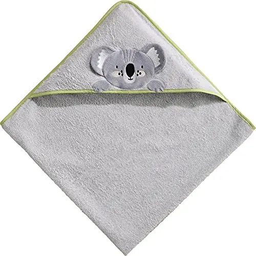 Produktbild: Erwin Müller Kinder Kapuzenbadetuch, Kapuzenhandtuch Koala grau - kuschelweich, saugstark, mit Aufhänger, Tiger in 3D-Optik - Größe 100x100 cm
