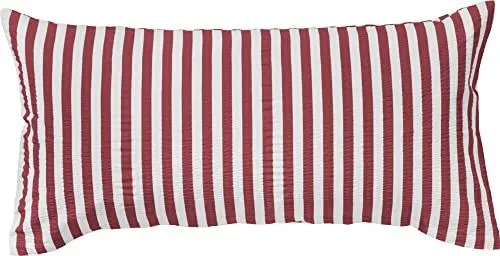 Produktbild: Erwin Müller Kissenbezug, Kissenhülle Seersucker Ingolstadt Streifen rot Größe 40x80 cm - schnell trocknend, bügelfrei, mit praktischem Reißverschluss (weitere Farben, Größen)