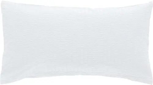 Produktbild: Erwin Müller Kissenbezug, Kissenhülle Seersucker Uni Serie Rosenheim weiß Größe 40x80 cm - pflegeleicht, bügelfrei, mit Reißverschluss