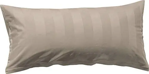Produktbild: Erwin Müller Mako-Damast Zusatz-Kissenbezug, Kissenhülle Fürth mit Streifen Taupe, Größe 40x80 cm - temperaturausgleichend, Kochfest, mit Reißverschluss, 100% Baumwolle