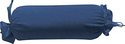 Produktbild: Erwin Müller Nackenrollenbezug Seersucker Uni Serie Rosenheim - pflegeleicht, bügelfrei, mit Bindebändchen - dunkelblau Größe 40x15 cm Ø