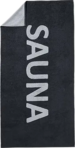 Produktbild: Erwin Müller Saunatuch, Liegetuch, Badetuch XXL 100% Baumwolle Größe 90x180 cm, anthrazit-Silber - schnell trocknend, saugstark, mit beidseitigen Schlaufen