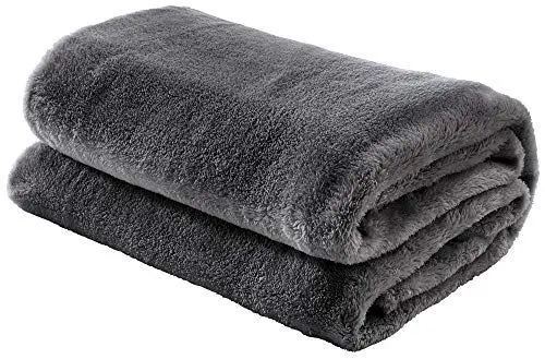 Produktbild: Erwin Müller Teddy-Fleece-Wohndecke Salerno, Fleece-Decke, Kuscheldecke grau Größe 130x170 cm - flauschig weich, pflegeleicht