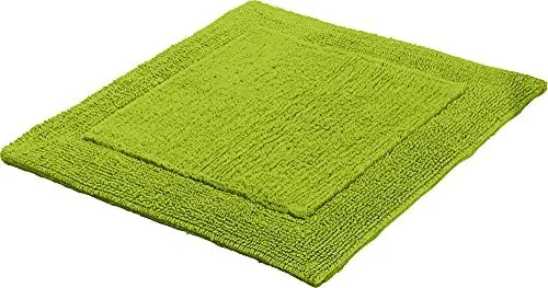 Produktbild: Erwin Müller WC-Vorlage, WC-Matte ohne Ausschnitt Uni Serie Stuttgart - extra dick, Wende-Design, 100% Baumwolle - Größe 60x60 cm apfelgrün