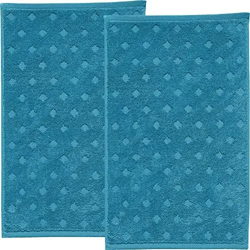 Produktbild: Erwin Müller Walk-Frottier Gästetuch 2er-Pack Baden Baden Petrol Größe 30x50 cm - extra saugstark, schnell trocknend, samtweich, mit Schlaufe
