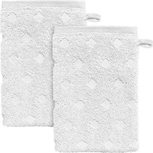 Produktbild: Erwin Müller Walk-Frottier Waschhandschuh 2er-Pack Baden Baden - extra saugstark, schnell trocknend, samtweich - weiß Größe 15x21 cm