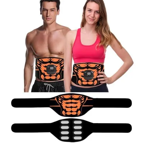 Produktbild: Erysin EMS Bauchtrainer, EMS Trainingsgerät, Massagegeräte Pro Gürtel Elektrostimulatoren Stimulationsgerät für Männer Frauen Aluminiumblech Muskelstimulator, Muskelaufbau ABS 10 Modi 30 Intensitäten