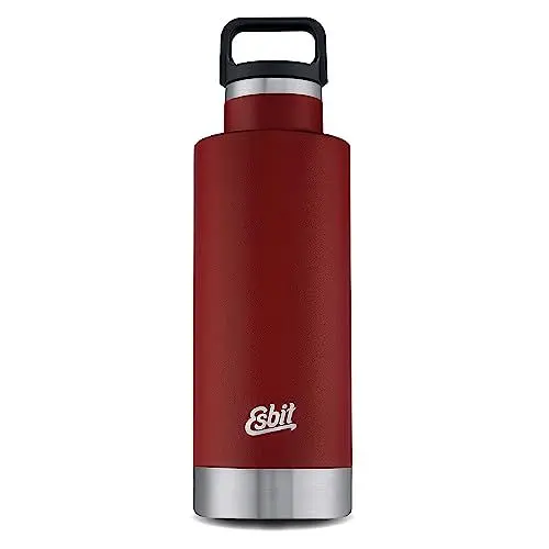 Produktbild: Esbit Sculptor Isolierflasche, Edelstahl, BPA-Frei, Edelstahl, Schwarz, burgundy Rot & mehr, 750ml & 1000ml, Trinkflasche für warme und kalte Getränke, für Fahrrad, Sport, Yoga