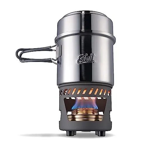 Produktbild: Esbit Spirituskochset - inkl. großem und kleinem Edelstahl Topf - 985 ml & 470 ml - inkl. Spiritusbrenner - Camping Kocher