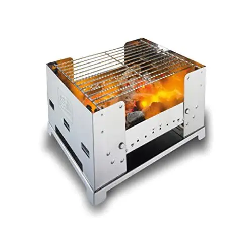 Produktbild: Esbit klappbarer Edelstahl Kohlegrill - Camping Klappgrill mit Transporttasche - Mini Grill