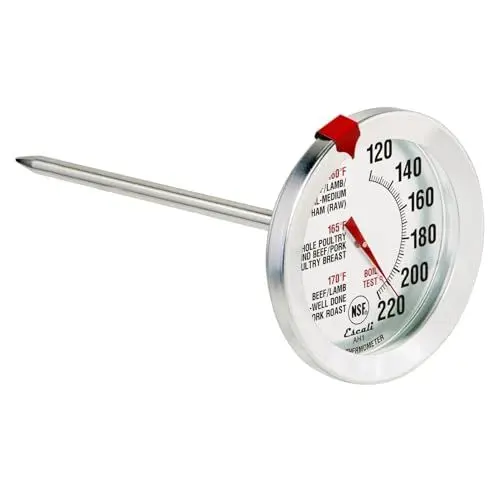 Produktbild: Escali AH1 NSF-zertifiziertes ProAccurate Oven Safe Meat Thermometer, extra große Skala, Silber