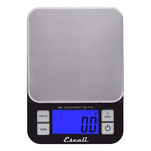 Produktbild: Escali SQ157B Nutro Küchenwaage Digital - Küchenwaage - Waage Küche Büro - Backen Hobbys - Kräuterwaage Haushaltswaage - 6,8 kg - Schwarz - 20,3 x 14,6 x 3,2 cm