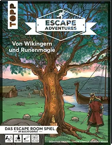 Produktbild: Escape Adventures – Von Wikingern und Runenmagie: Das ultimative Escape-Room-Erlebnis jetzt auch als Buch! Mit XXL-Mystery-Map für 1-4 Spieler. 90 ... im Buchformat für 1 bis 4 Spieler)