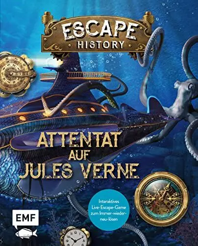 Produktbild: Escape History – Attentat auf Jules Verne: Interaktives Live-Escape-Game zum Immer-wieder-neu-lösen: Mit verschlüsselten Codes, verborgenen Hinweisen und geheimen Botschaften