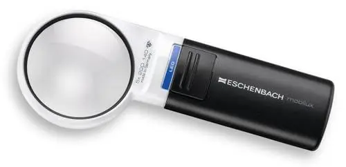 Produktbild: Eschenbach Optik Lupe Handlupe mit LED-Beleuchtung mobiluxLED Vergrößerung: 5x Linsengröße: (Ø) 58mm