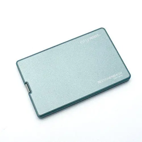 Produktbild: Eschenbach Optik easyPocket Lupe mit 4-facher Vergrößerung und LED-Beleuchtung in Blau