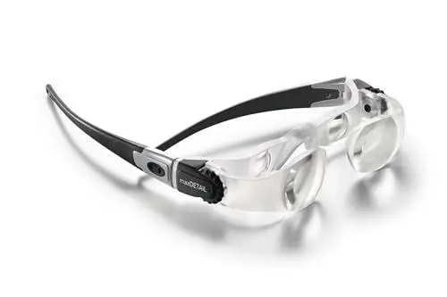 Produktbild: Eschenbach Optik maxDETAIL Lupenbrille für anspruchsvolle Detailarbeit mit 2X-Vergrößerung Dioptrieausgleich bis zu ±3 dpt, inkl. Hartschaum-Etui, Farbe - Dunkelgrau