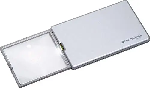 Produktbild: Eschenbach Optik Lupe easyPOCKET mit 3X-Vergrößerung und LED Beleuchtung in Schwarz