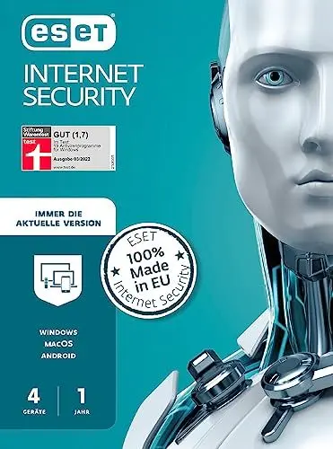 Produktbild: ESET Internet Security 2023 | 4 Geräte | 1 Jahr | Windows (10 und 11), MacOS oder Android | Aktivierungscode per Email