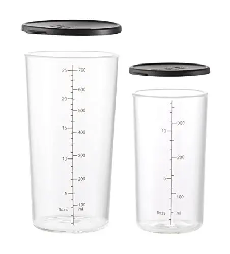 Produktbild: ESGE-Zauberstab Becherset Glas 7150 bestehend aus zwei Messbechern 400 ml & 700 ml aus Borosilikatglas inkl. Deckel