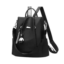 Produktbild: Eshow Rucksack Damen Elegant, Anti Diebstahl Rucksack, kleiner Rucksack für Mädchen Und Fraun, Cityrucksack Modern zur Schule Arbeit Reise, Schwarz, Große Kapazität