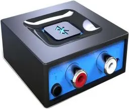 Produktbild: esinkin Kabelloser Bluetooth Audio-Empfänger, Bluetooth-Adapter für PC/Mac/Smartphone/Tablet/AV-Receiver/Stereoanlage, 3.5 mm & Cinch-Eingang, One-Push-Taste(On/Off Taste)