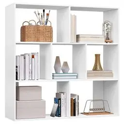 Produktbild: eSituro Bücherregal weiß Würfelregal Standregal Regal 7 offene Fächer horizontal vertikal oder kopfüber verwendbar für Wohnzimmer Schlafzimmer Büro