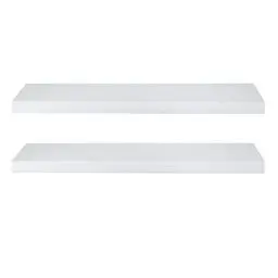 Produktbild: eSituro Wandregal, schwebendes weißes Regale für Wandmontage, 2er-Set Schweberegal Hängeregal Wandbrett im Wohnzimmer Schlafzimmer Küche Badezimmer, 70x3,8x22,9 cm