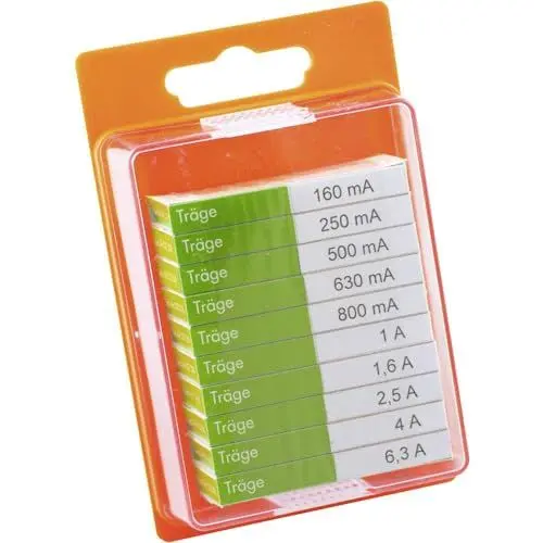 Produktbild: ESKA 122.0.8 12208 Feinsicherung-Sortiment (Ø x L) 5mm x 20mm Traege-T-Inhalt 100St, (Ø x L) 5 mm x 20 mm