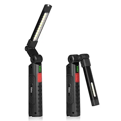 Produktbild: Eslas LED Arbeitsleuchte, Werkstattlampe Akku, 3 Seitig 7 Lichtmod 360° Drehbar, Starker Magnetfuß und Haken, für Werkstatt Auto Reparatur Camping, Geschenke für Männer (4 Stücks)