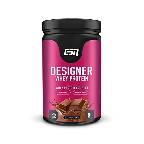 Produktbild: ESN Designer Whey Proteinpulver, Milk Chocolate, 908 g, bis zu 23 g Protein pro Portion, ideal zum Muskelaufbau und -erhalt - made in Germany