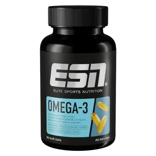 Produktbild: ESN Omega-3, 60 Kapseln, hochdosiertes EPA & DHA, 1200 mg EPA & 900 mg DHA pro Portion