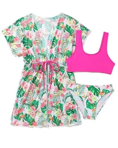 Produktbild: ESORNUG Kinderbadeanzug Mädchen Sport Schnell Trocknen Badeanzug Bademode Schwimmen Badeanzüge Badeshirt Schwimmkleid Oberteil Bade Bekleidung Strandkleidung Badeanzuge