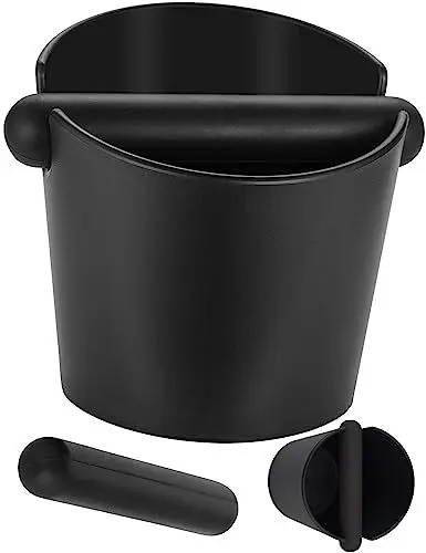 Produktbild: Espresso Coffee Knock Box für Barista, ABS Coffee Grind Knock Box, Stoßdämpfende Langlebige Kaffee Espresso Knock Box Dump Bin Grind Abfallbehälter mit abnehmbarem Knock Bar Anti-Rutsch-Boden (BStyle)