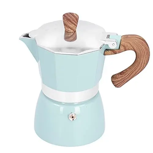Produktbild: Espressokocher Induktion Geeignet, Italienische Espressomaschine für Herdplatte, Moka Kaffeekanne Kaffeemaschine, Aluminium, 3 Tassen(Blau)