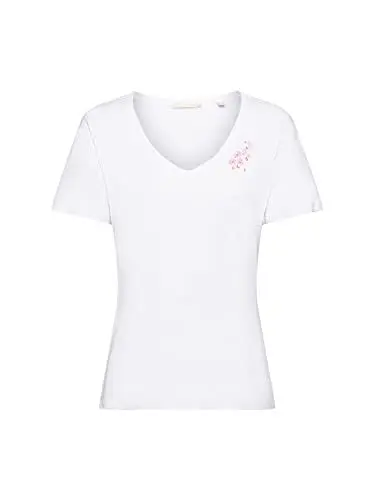 Produktbild: ESPRIT Damen 023CC1K302 T-Shirt, 100/WHITE, XS