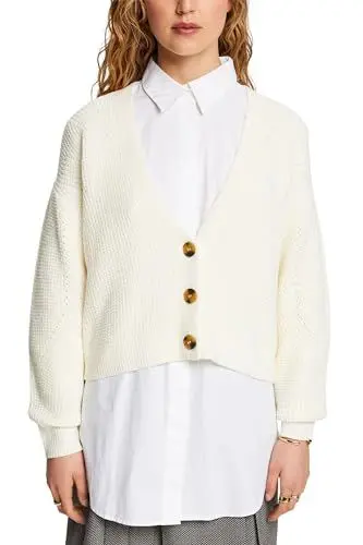 Produktbild: ESPRIT Damen 024ee1i344 Strickjacke, 055/Ice, L
